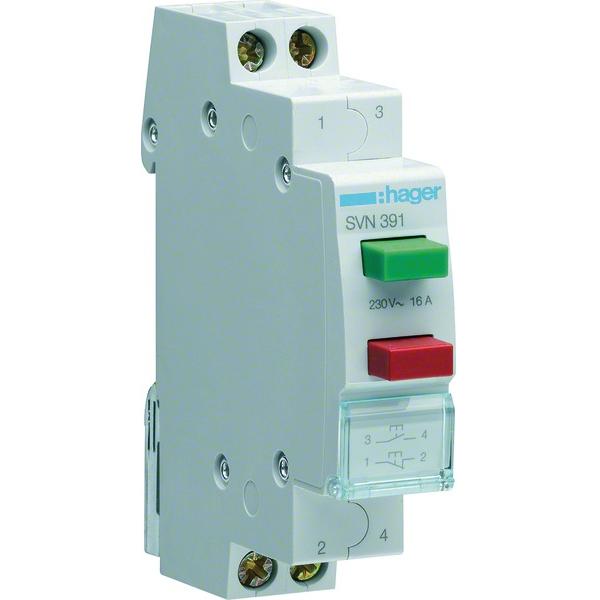 Hager HAG SVN391 Taster, 2fach, 1S/1Ã, Elektronikzubehör + Gehäuse, Rot