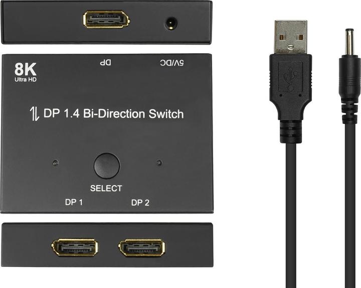 Immagine prodotto Good Connections Switch / Switcher DisplayPort 1.4, 2 vie, bidirezionale, 8K @30Hz