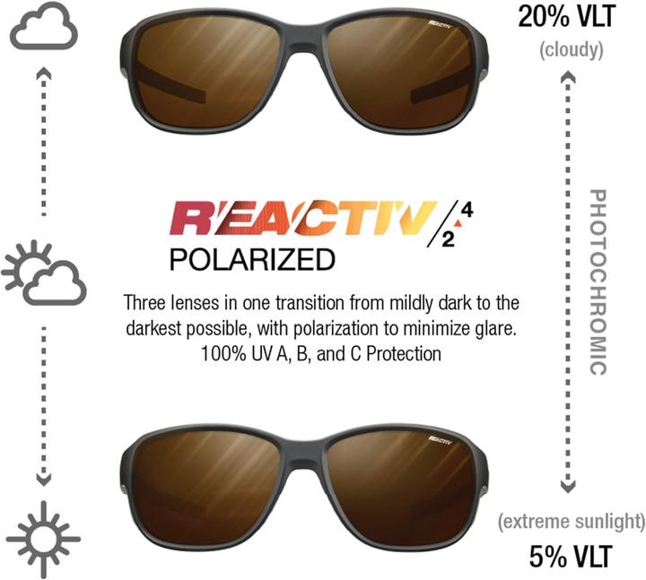 Immagine prodotto Julbo Occhiali Monterosa 2 Reactiv High Mountain Glacier (Nero, Marrone)