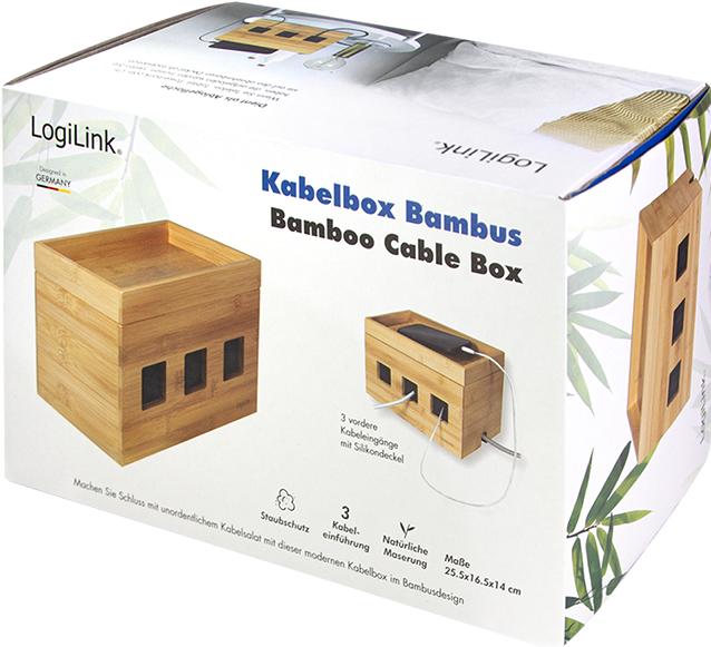 Produktbild LogiLink KAB0076 Kabelbox 255x140x165 mm Bambus
