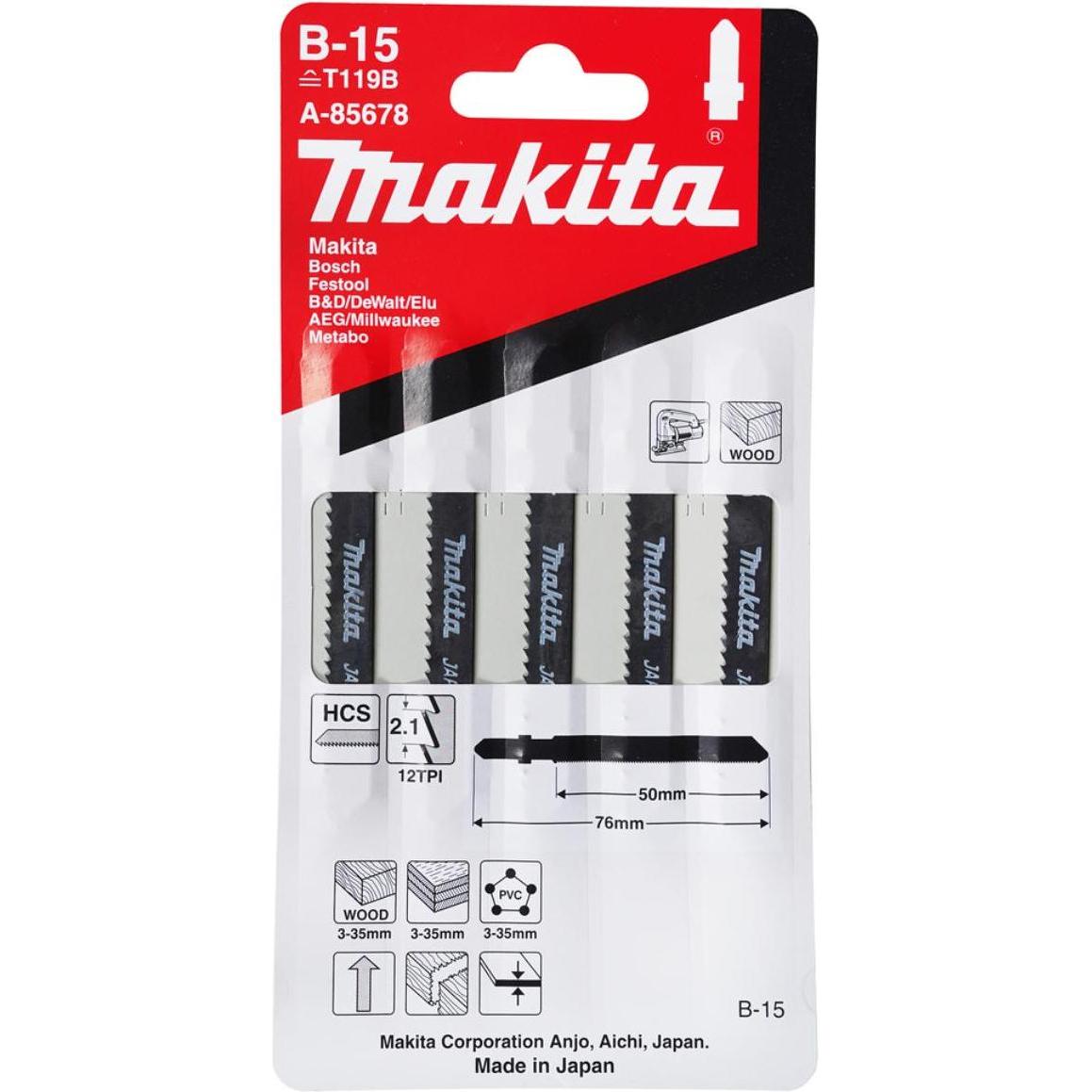 Thumbnail - Makita, Sägeblatt, Stichsägeblatt B-15