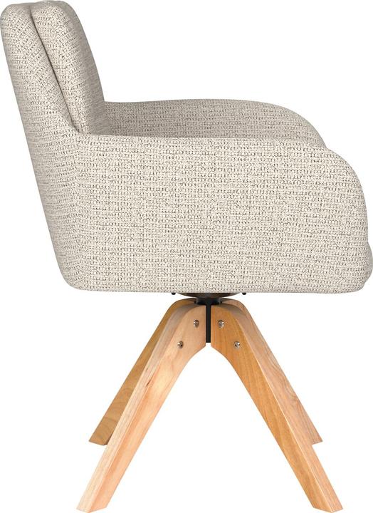 Actual product image White Label Living Chair Pete Off-White Wooden Swivel