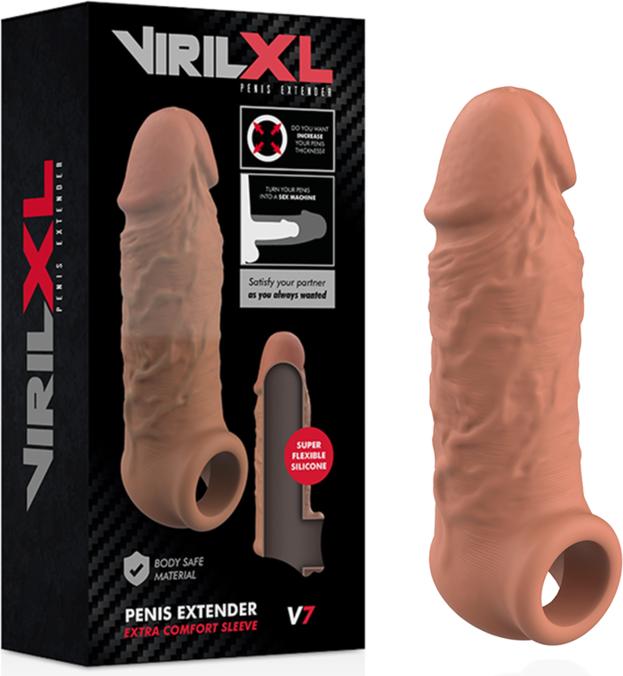 Actual product image Virilxl Extension De Pene Liquid Silicone V7 Marron