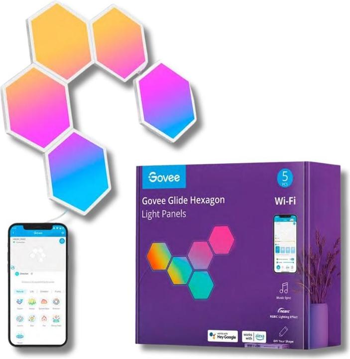 Image du produit Govee Panneaux lumineux Glide Hexa (458 lm)