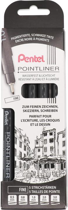 Immagine prodotto Pentel Set di 5 pigmenti Fineliner (Nero, 5 x)