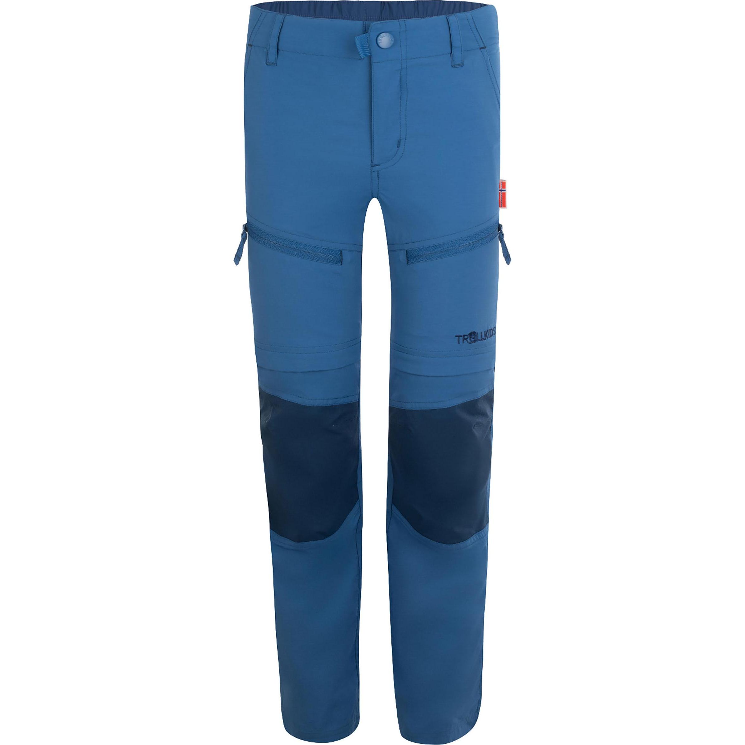 Trollkids, Unisex, Outdoorhose, Nordfjord Zip-off (110), Blau, 110