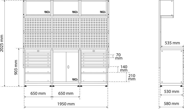 Actual product image BGS Wall unit system | starter pack | wood | 3 modules (3x)