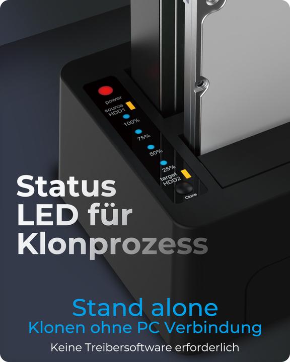 Produktbild Icy Box Klon- und DockingStation für 2,5" oder 3,5" SATA Laufwerke,IB-1232CL-U3