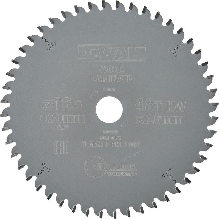 Produktbild DeWalt Kreissaegeblatt Handkr. 165/20mm 48TFZ