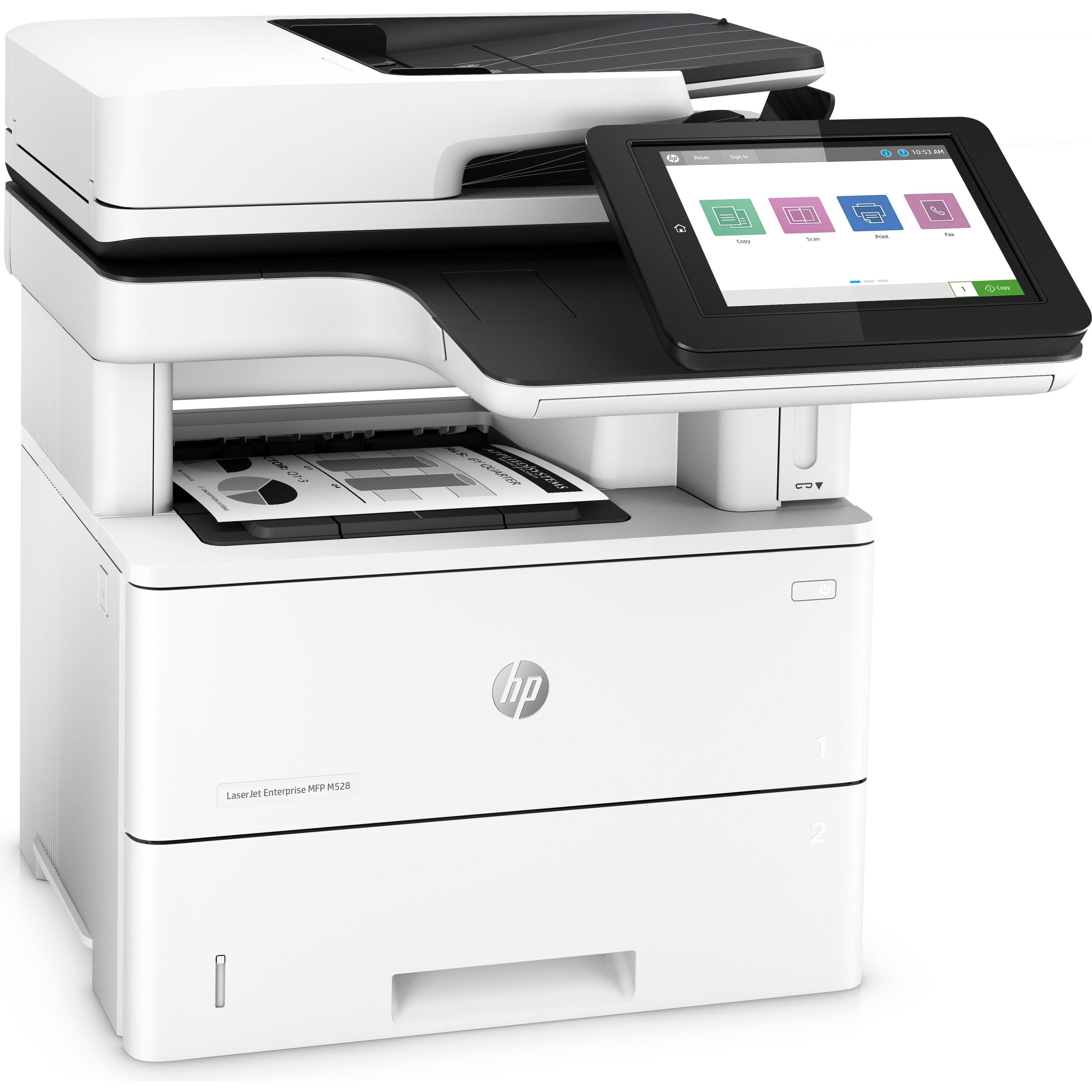 HP M528f LaserJet Enterprise (Laser, Schwarz-Weiss), Drucker, Weiss