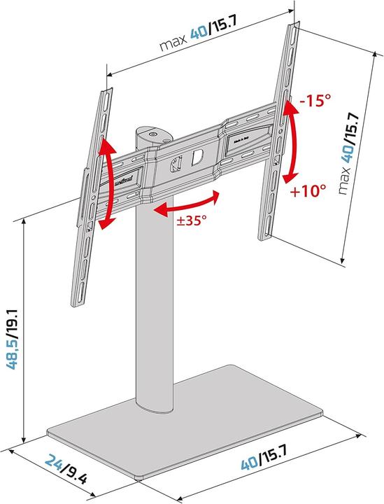 Immagine prodotto Meliconi 635093 139,7 cm (55) Zwart (55", 30 kg)