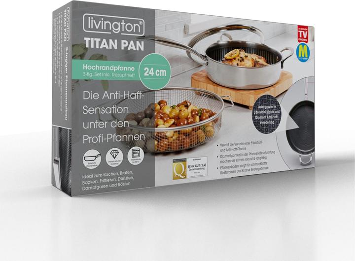 Produktbild Livington Titan Pan (24 cm, Bratpfanne, Edelstahl, Aluminium)