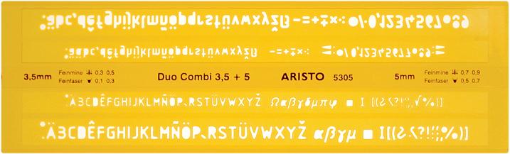 Produktbild Aristo AR5305, Kunststoff Buchstaben-/Zahlen-/Zeichenschablone (245 mm)