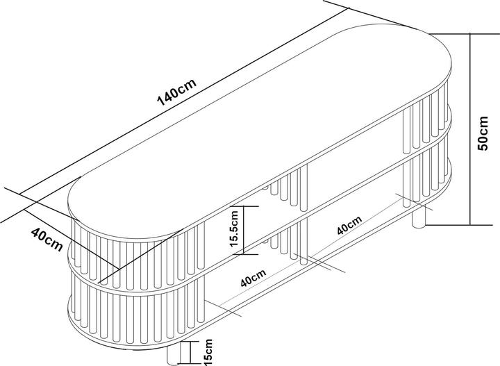 Immagine prodotto En.Casa Fernsehtisch Jarvenpaa 140x40x50 cm Bambus (140 x 40 x 50 cm)