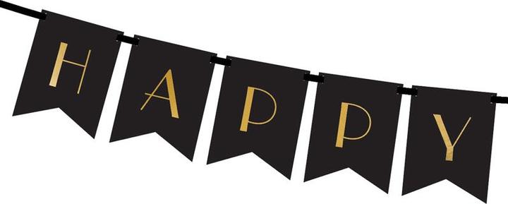 Produktbild Partydeco Banner Happy New Year, black, 15 x 170 cm (1 pkt / 1 pc.) (1 Stück)