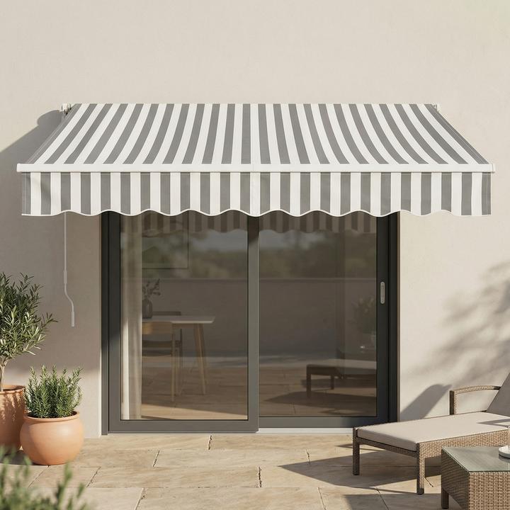 Produktbild En.Casa Markise Bitonto 300x250 cm Grau/Weiss (3 m)