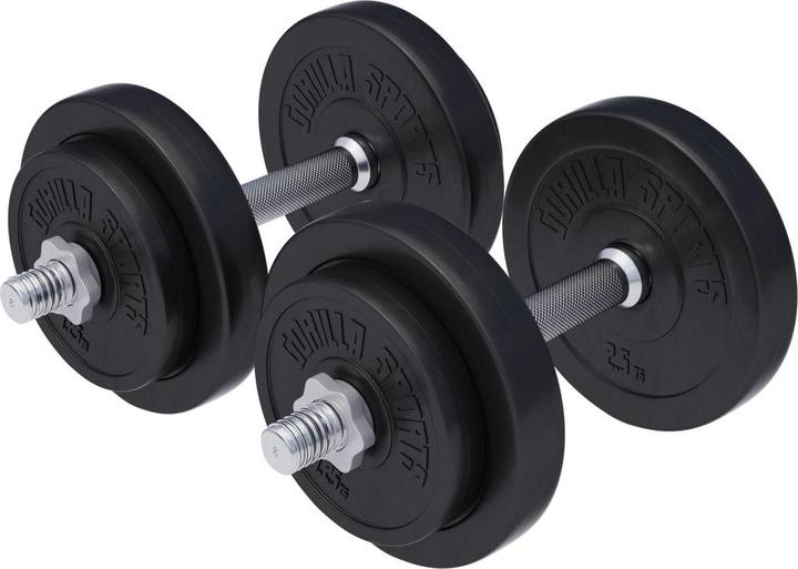 Image du produit Gorilla Sports Jeu d'haltères (4 x 1,25 kg, 4 x 2,5 kg)