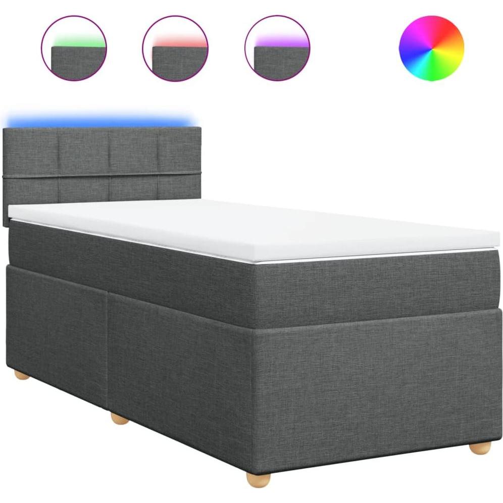 Thumbnail - VidaXL, Bett, Bo x springbett mit Matratze 90 x 200 cm Stoff (90 x 200 cm)