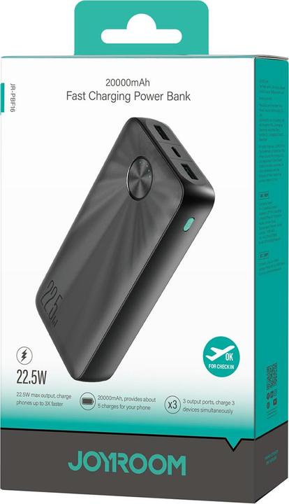 Produktbild Joyroom 22.5W LED Fast Charging Power Bank 20000mAh (20000 mAh, 22.50 W, 74 Wh)