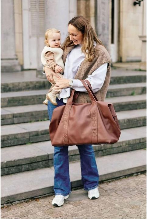 Actual product image Childhome Wickeltasche Mommy Bag Signatur Leder dunkelbraun
