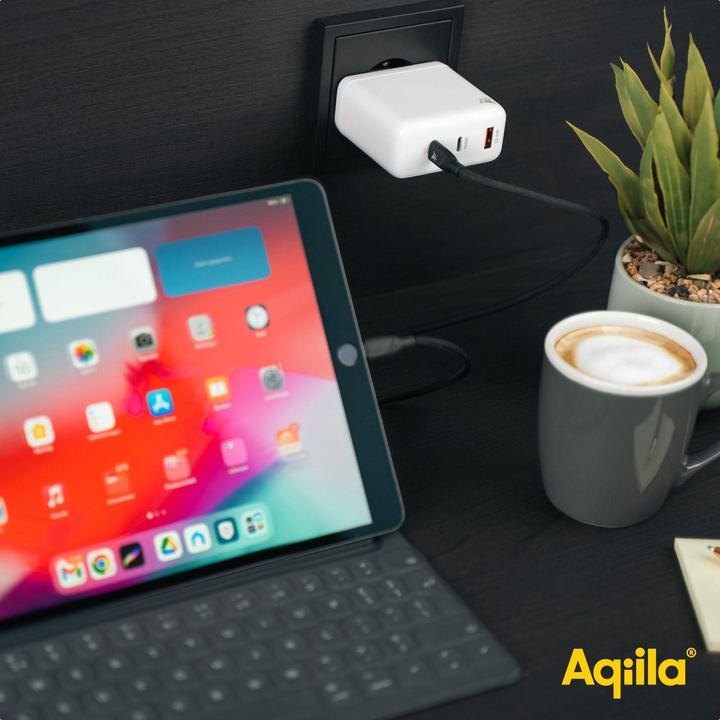 Productafbeelding Aqiila Chargebird W3 - GaN Muurlader, 65W PD - Wit (65 W, 3 ports)