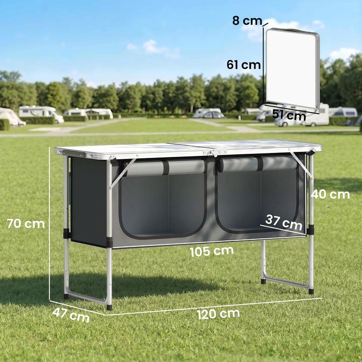 Produktbild Outsunny Campingküche Aluminiumlegierung, MDF Silber
