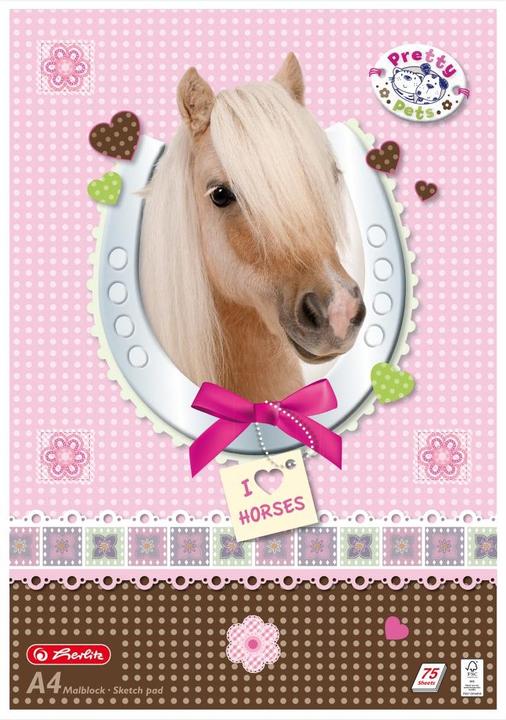 Actual product image Herlitz Pretty Pets colouring pad DIN A4, 70 gsm, 75 sheets (A4, Plain, No binding)