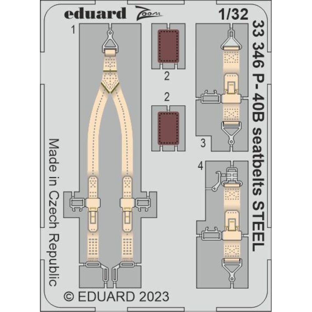 Eduard P-40B seatbelts STEEL 1/32 GREAT WALL HOBBY