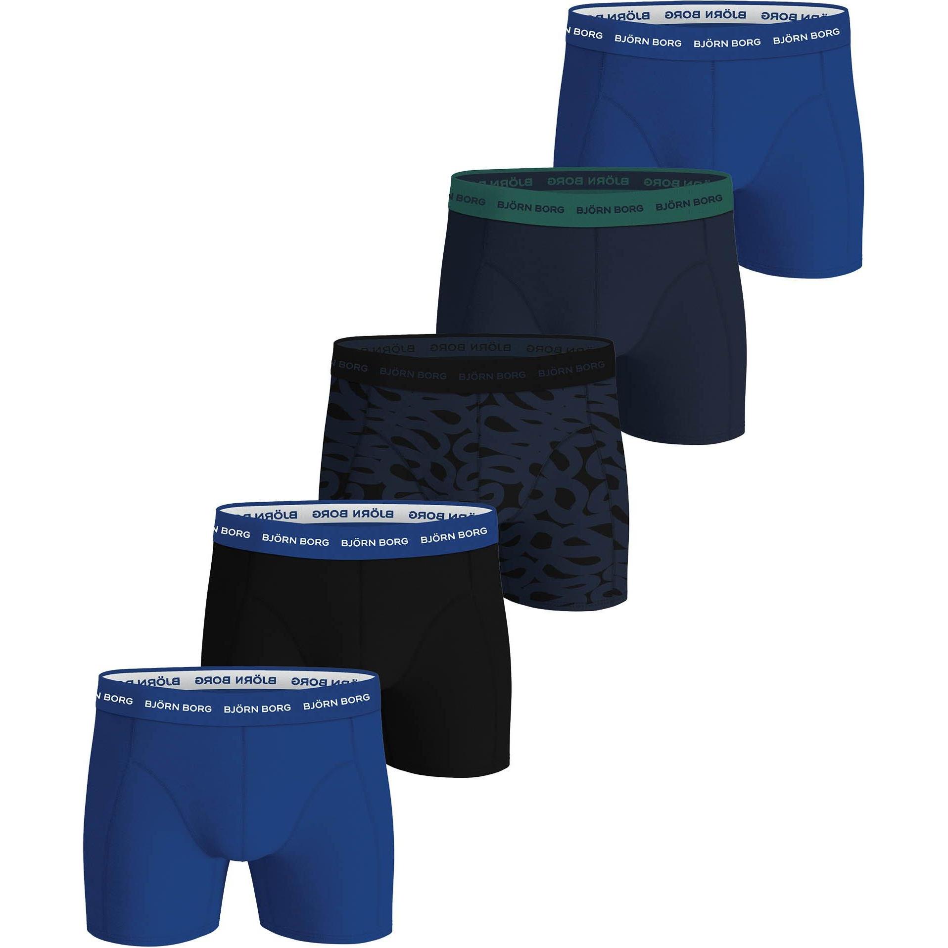 Björn Borg, Herren, Unterhosen, Cotton Stretch Boxer, Mehrfarbig, (L, 5er Pack)