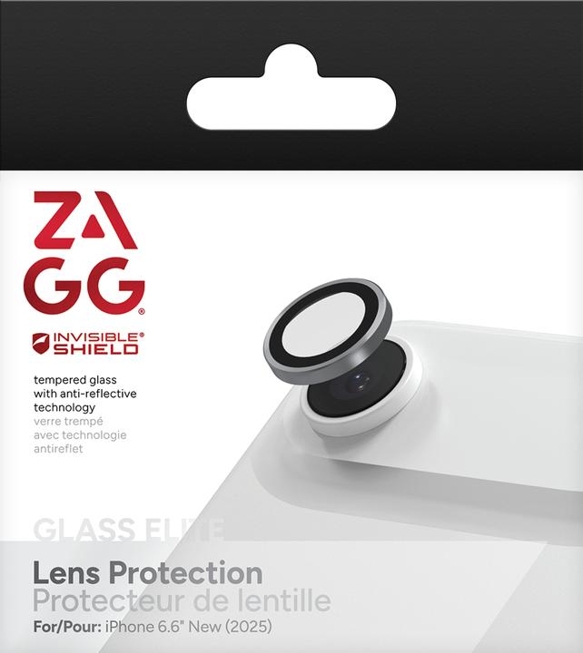 Actual product image Zagg InvisibleShield Glass Elite (CameraRings) Lens Protection For Apple iPhone 17 Air Silver (1 pcs., Apple iPhone 17 Pro)
