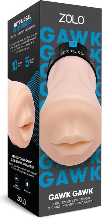 Produktbild Zolo Vibrating Deep Throat Gawk Gawk Blowbot Masturbators Black 26 cm