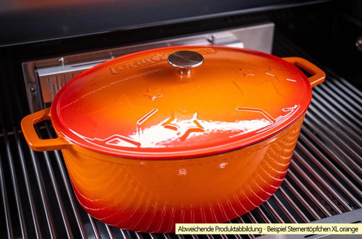 Actual product image Grillfürst Dutch Oven Star Pot / Cast Iron Roaster - enamelled - XL - blue
