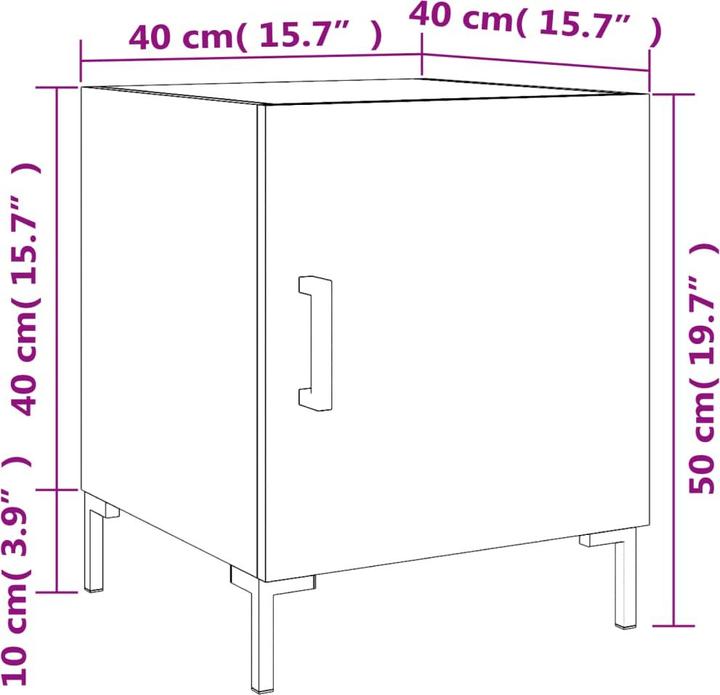 Immagine prodotto vidaXL Nachttisch (40 x 40 x 50 cm)