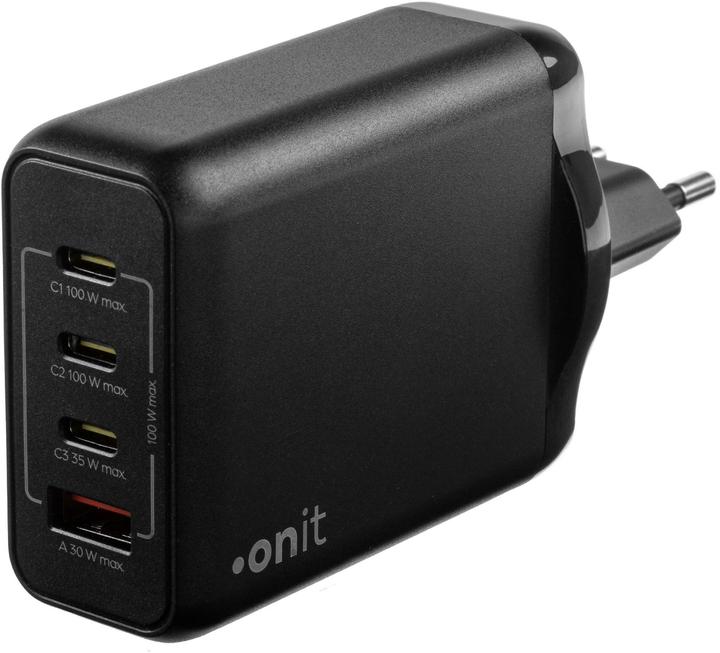 Produktbild Onit USB-Wandladegerät Quad 3C1A 100 W GaN Schwarz (100 W, 4 Ports)