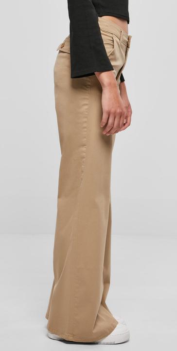 Actual product image Urban Classics Ladies High Waist Wide Leg Chino Pants (34)
