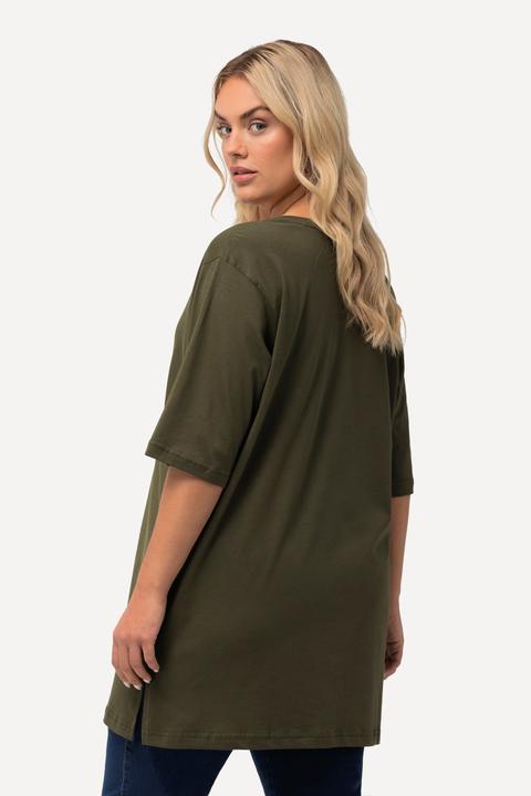 Actual product image Ulla Popken Basic V-Neck Relaxed Fit Short Sleeve Tee (68)