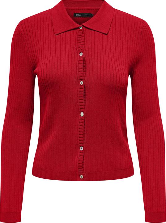 Only Coupe normale Col polo Chemise polo tricotée Veste en maille (L)
