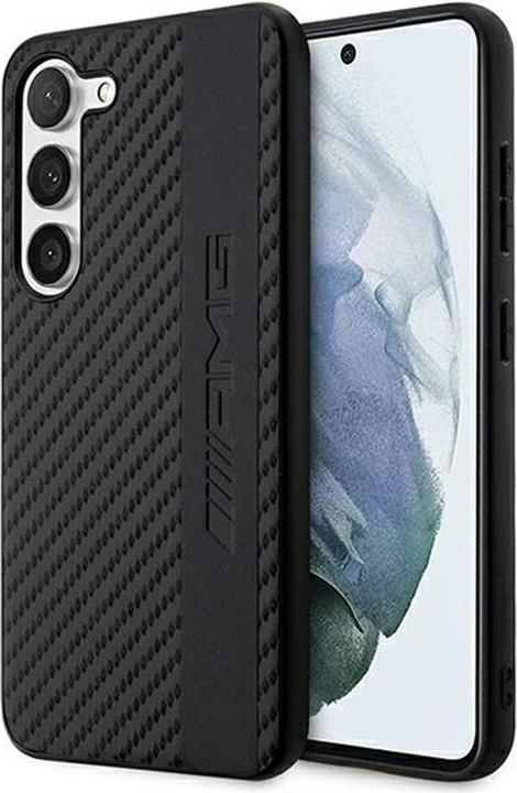 Immagine prodotto Mercedes AMG AMHCS23SBLSCA S23 S911 custodia rigida nera in carbonio con strisce e rilievo (Samsung Galaxy S23)