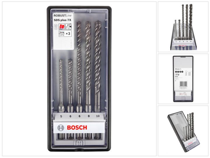 Produktbild Bosch Professional Zubehör Hammerbohrer-Set (5 mm, 6 mm, 8 mm, 10 mm)