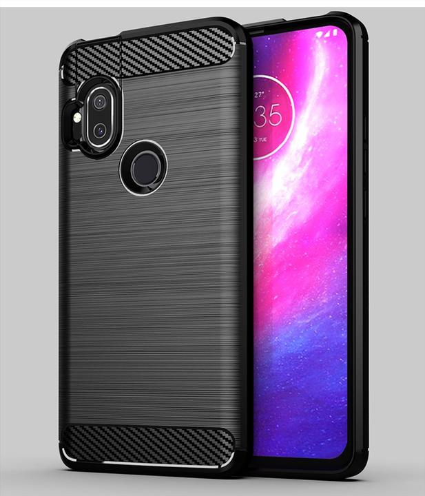 Actual product image König Design Case Mobile Protection for Motorola Moto One Hyper Case Cover Bumper Carbon Black (Motorola Moto One Hyper)