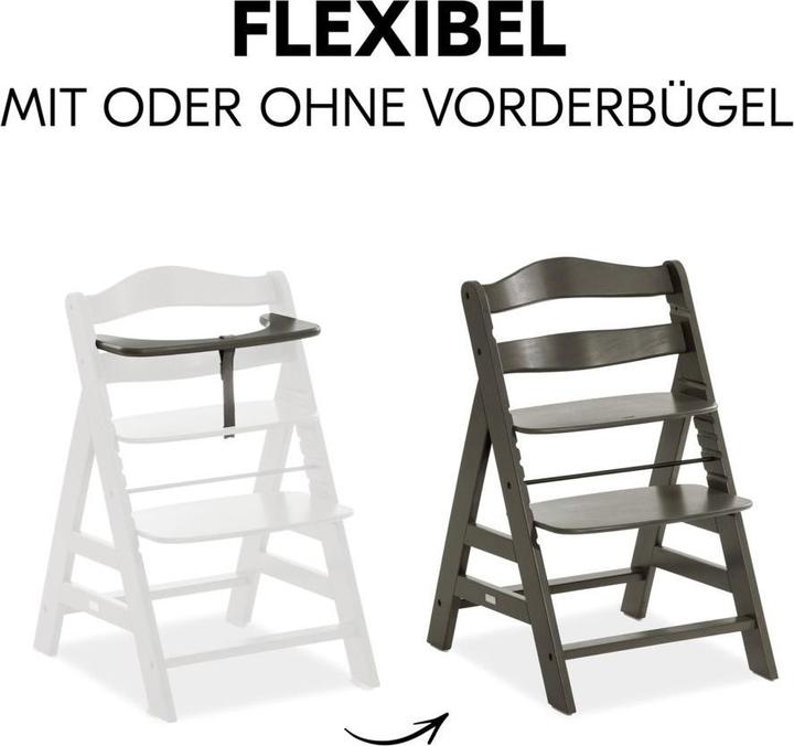 Produktbild Hauck Hochstühle Hochstuhl Alpha Plus Select Charcoal - im Sparset (Hochstuhl Sitzerhöhung)