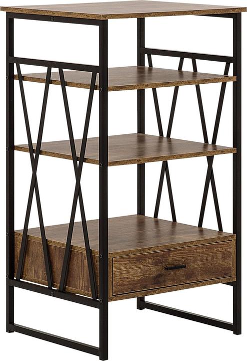 Produktbild Beliani Regal Holzoptik braun 1 Schublade KEENE (56 x 51 x 101 cm)