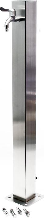 Wiltec Wasserzapfstelle 95 cm Wassersäule Edelstahl eckig Garten Zapfsäule