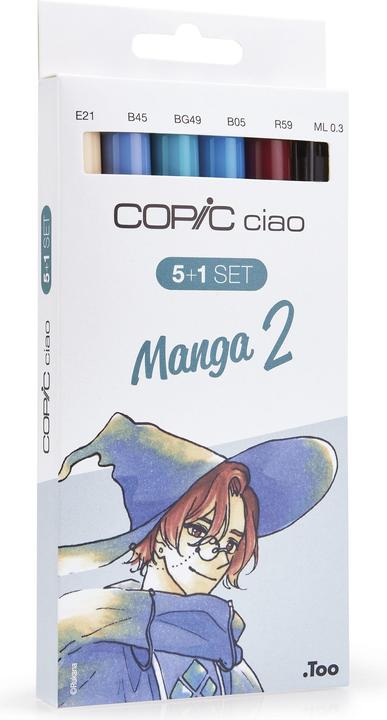 Actual product image Copic Ciao Manga 2 (Multicolor, 3 mm, 6 x)