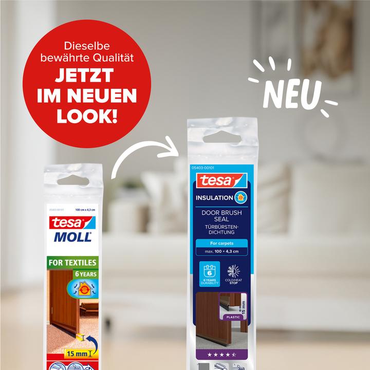 Produktbild tesa tesamoll Türdichtschiene für Teppich, selbstklebend
