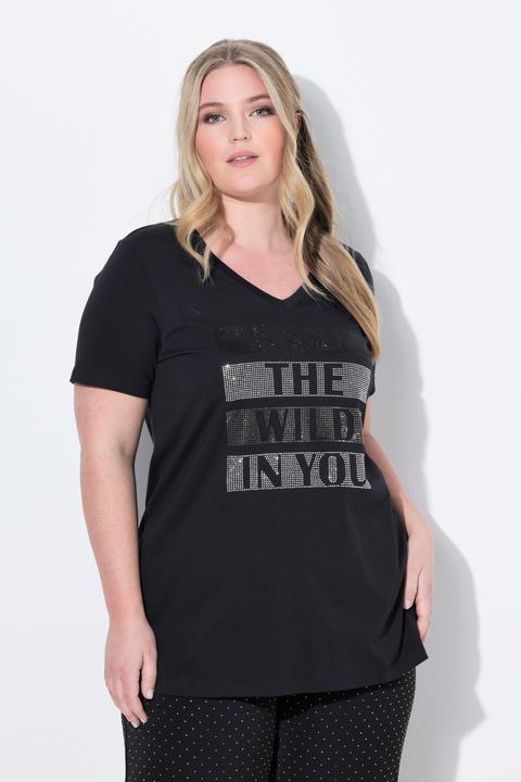 Immagine prodotto Miamoda T-Shirt, A-Linie, Glitzersteinchen-Schriftzug (46)