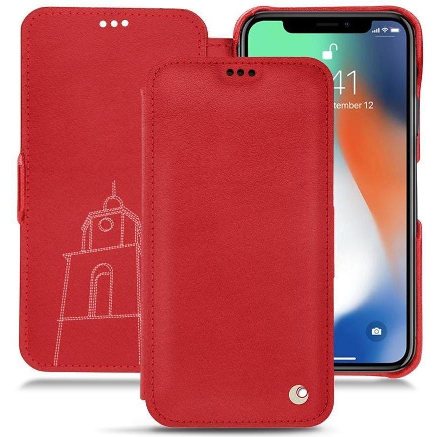 Thumbnail - Noreve Lederschutzhülle horizontal (Apple iPhone XS Max), Smartphone Hülle, Rot
