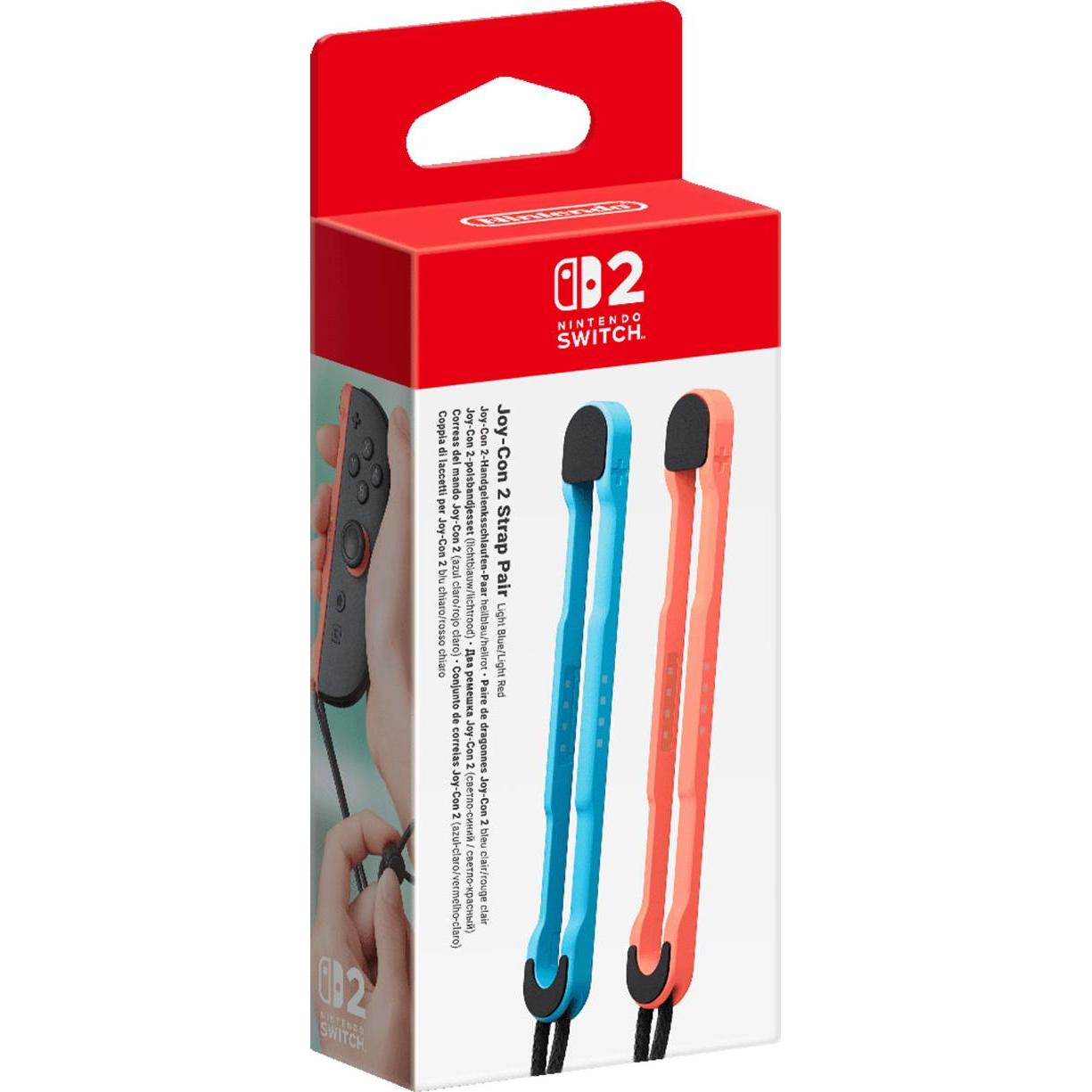 Nintendo Coppia di cinturini Joy-Con 2 (blu chiaro/rosso chiaro) (Switch 2), Accessori per controller gaming, Multicolore