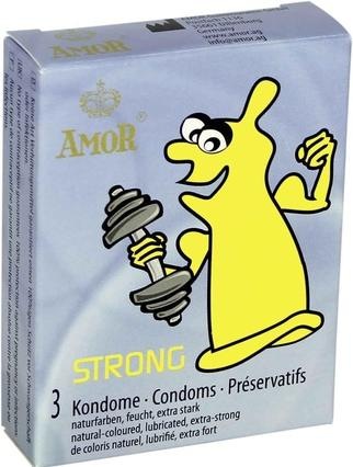 Actual product image Amor Strong" 3 extra strong condoms for safe anal intercourse (3 pcs.)