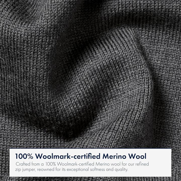Image du produit Charles Tyrwhitt Pull en Laine Mérinos à Fermeture Éclair Quart (M)